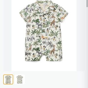 Janie and Jack Safari Print Short Sleeve Romper